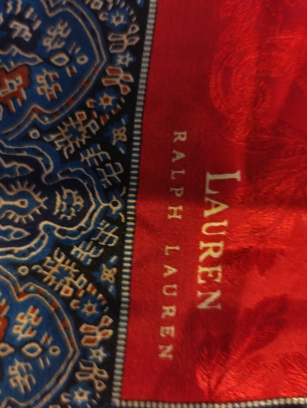 Lauren Ralph Lauren Blue Paisley Silk Neck Scarf